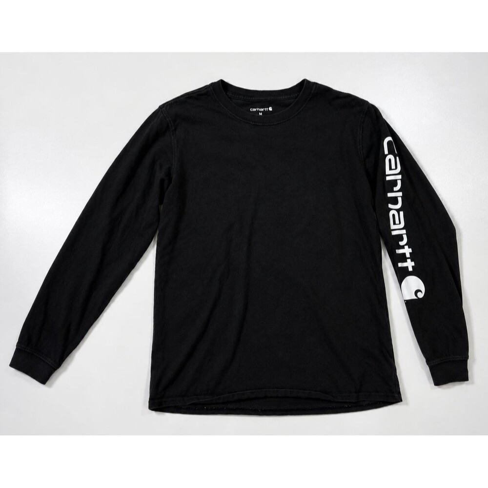 Carhartt Men’s Loose Fit Long Sleeve Logo T-Shirt Black Size Small